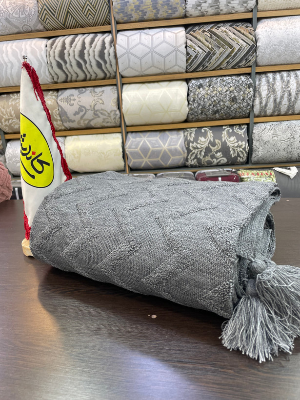🛎️شال مبل ۳متری طرح پانچ برجسته نخی ۱۰۰٪ ازبرند کاندیش⭐️