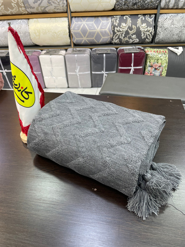 🛎️شال مبل ۳متری طرح پانچ برجسته نخی ۱۰۰٪ ازبرند کاندیش⭐️
