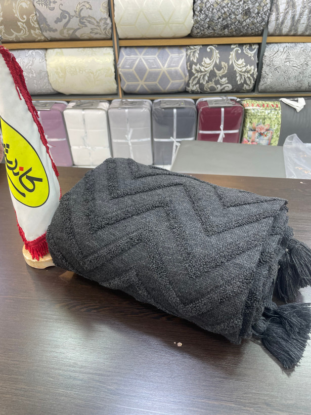 🛎️شال مبل ۳متری طرح پانچ برجسته نخی ۱۰۰٪ ازبرند کاندیش⭐️