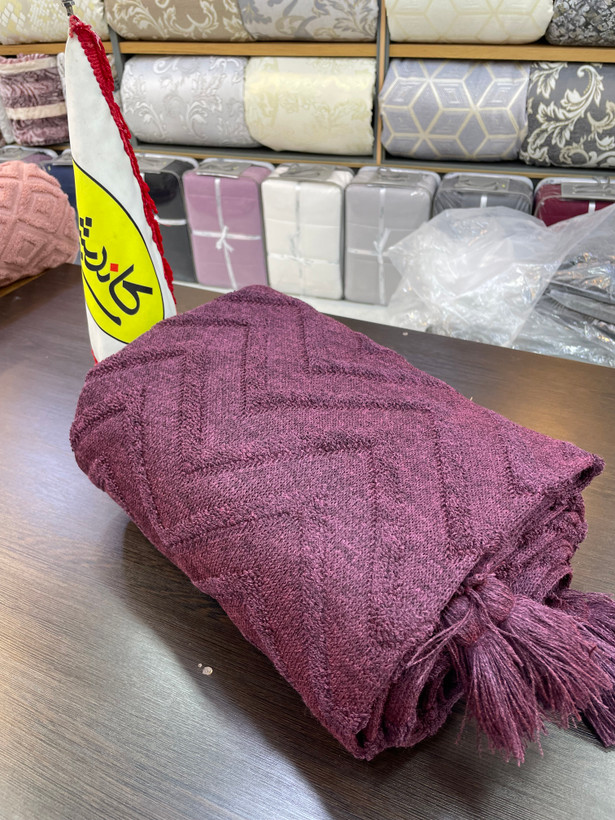 🛎️شال مبل ۳متری طرح پانچ برجسته نخی ۱۰۰٪ ازبرند کاندیش⭐️